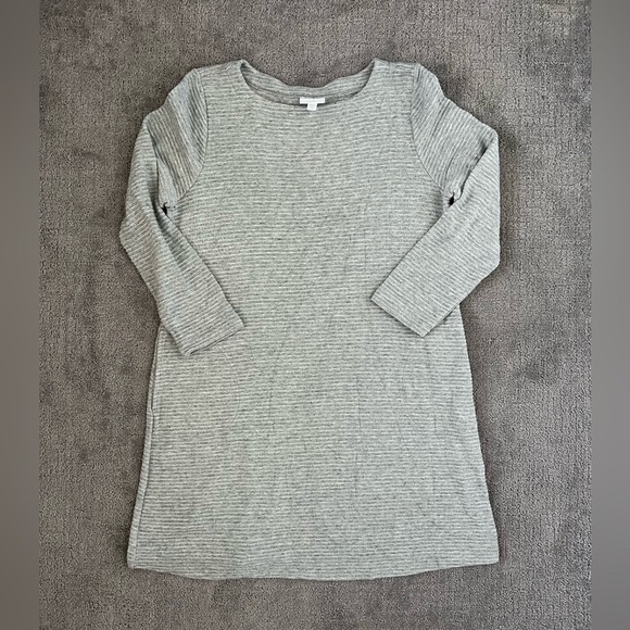 J. Jill Gray Ribbed Sweater Tunic Dress With Pockets - Picture 1 of 5